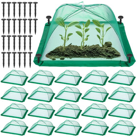 FillTouch plant cover dome 17-inch protecting seedlings from birds and pests while allowing light.