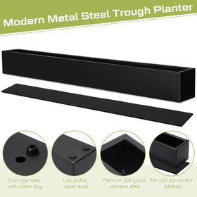 FillTouch planter with included pads, felt pad, and rubber feet to protect surfaces.