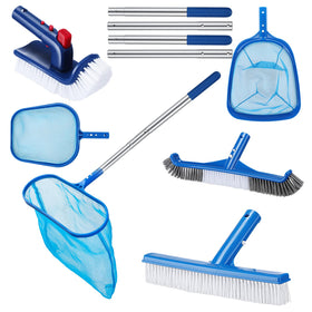 FillTouch pool cleaning kit with extendable aluminum pole for easy reach in above-ground pools