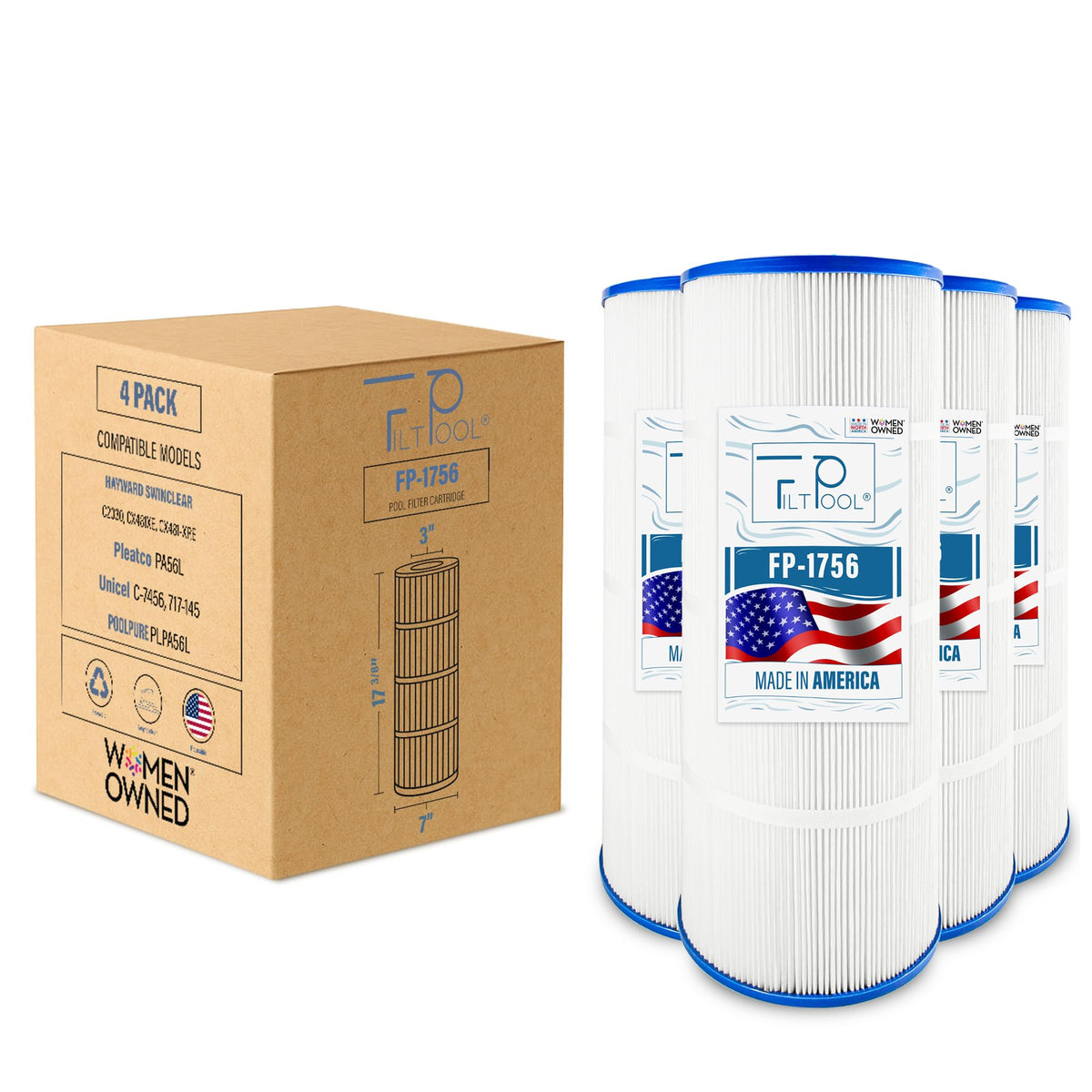 FILTPOOL C2030 four-pack packaging ready for installation.