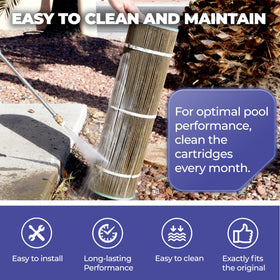 FILTPOOL C2030 fit in SwimClear housing with exact OEM dimensions for a precise replacement.