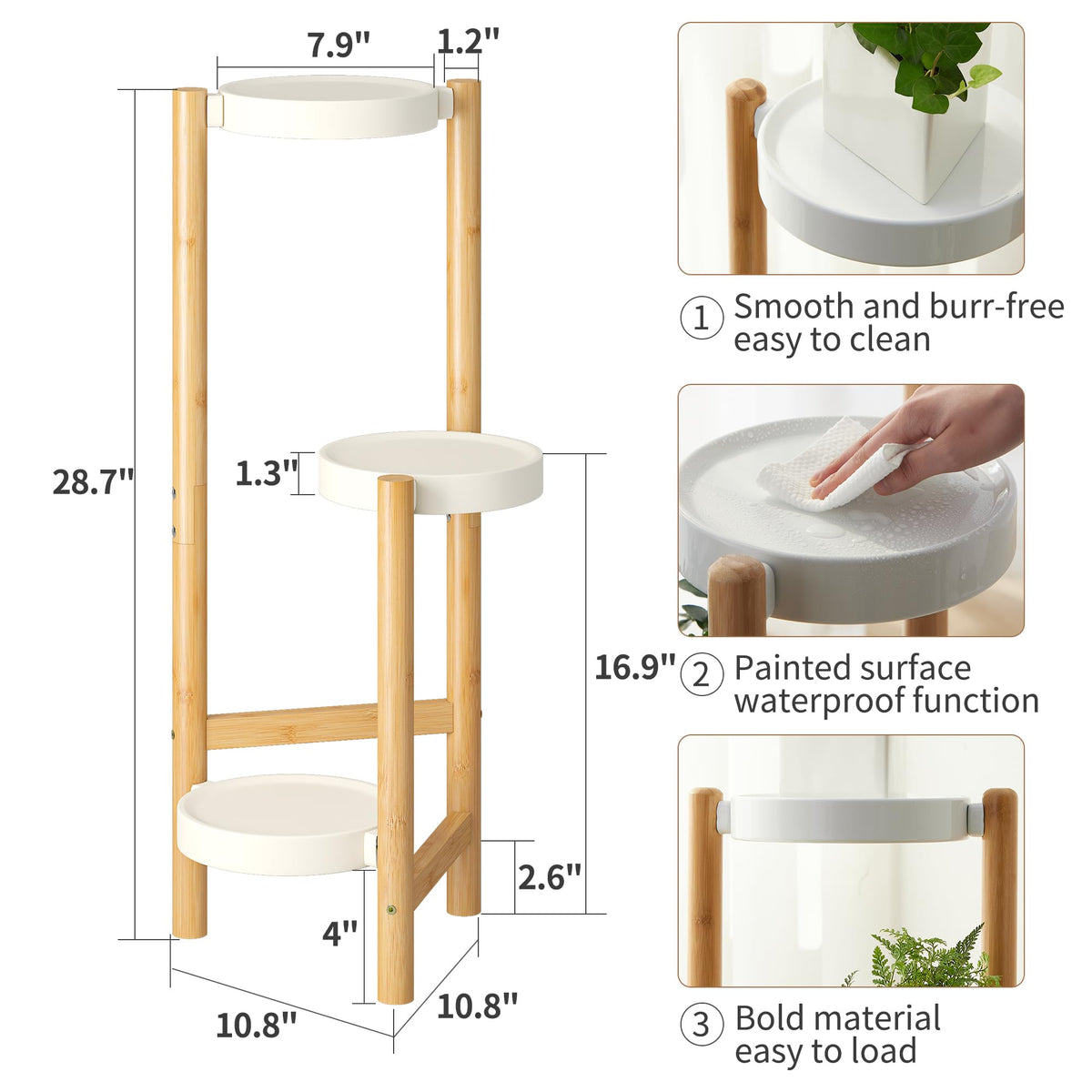 FILWH-assembly-quick-setup-3-tier-stand showing step-by-step assembly