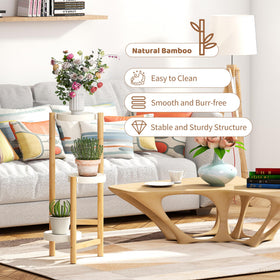 FILWH ladder-style plant stand on balcony setup helping organize plants