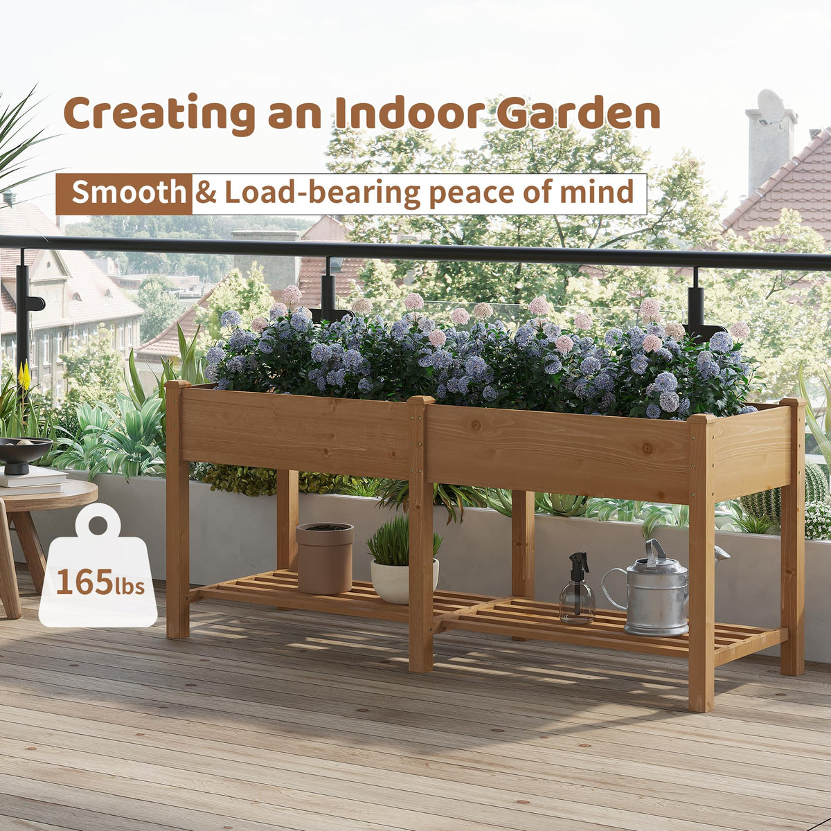 FILWH large 72x24x30-5in planter ideal for vegetables and blooms