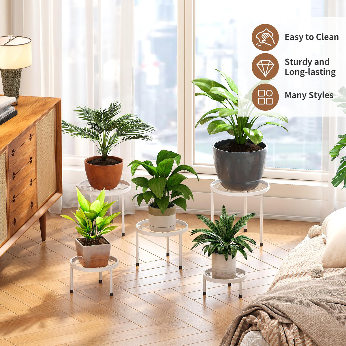 FILWH plant stand black display for modern interiors