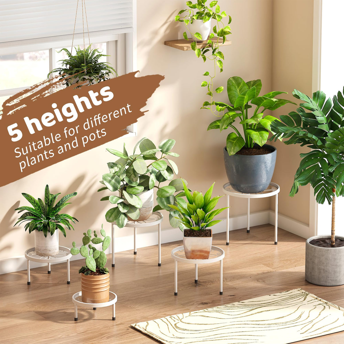 FILWH plant stand assembly close-up shows quick setup