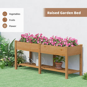 FILWH fir wood planter bed close-up showing sturdy polished surface