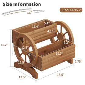 FILWH wooden wagon planter outdoor garden use delivers charming rustic display year-round