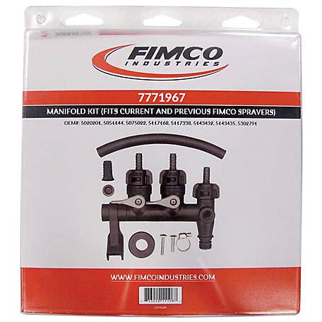 Fimco sprayer manifold kit hose assembly showing quick-connect hose fittings for efficient spray setup.