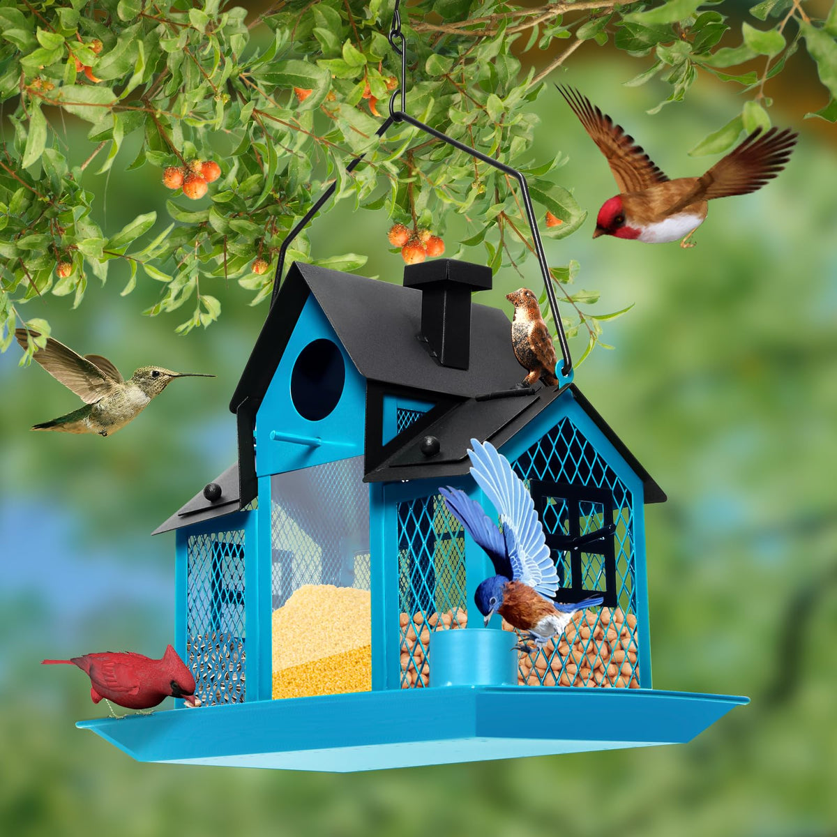 FIMOFIDRE outdoor-metal construction withstands rain and wind for year-round use.