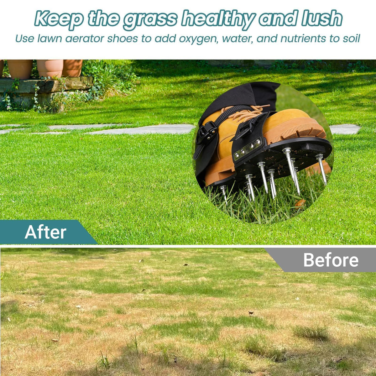 FIMXSD lawn aerator shoes show a durable base.