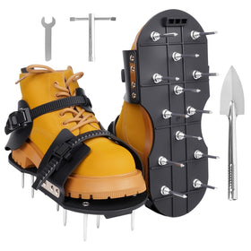 FIMXSD lawn aerator shoes with spikes for deep soil aeration.