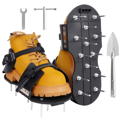 FIMXSD lawn aerator shoes with spikes for deep soil aeration.