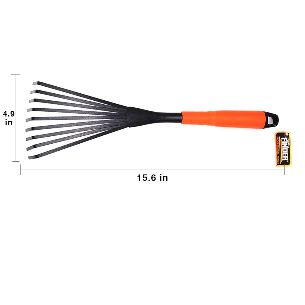 Finder Steel Hand Rake with comfortable PVC handle minimizes fatigue