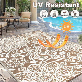 Findosom mandala rug brown ideal for beach and camping