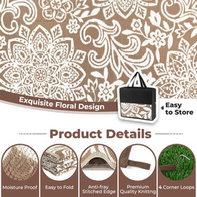 Findosom outdoor rug cleans quickly with simple shake, rinse, or wipe.