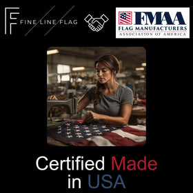 Fine Line Flag heavy-duty UV-resistant nylon fabric for long-lasting outdoor use.