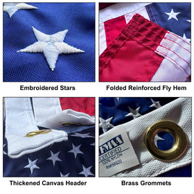 Fine Line Flag reinforced fly end resists wear at sea