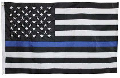 Fine Line Flag thin blue line flag with embroidered stars for a durable outdoor display.