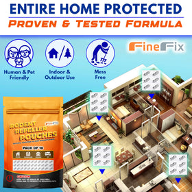FineFix pouches in closet for discreet rodent deterrence