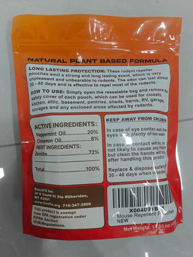 FineFix rodent-repellent pouch application for targeted areas