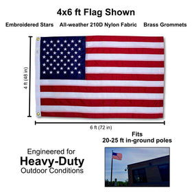 Fine Line Flag embroidered stars for a ceremonial look