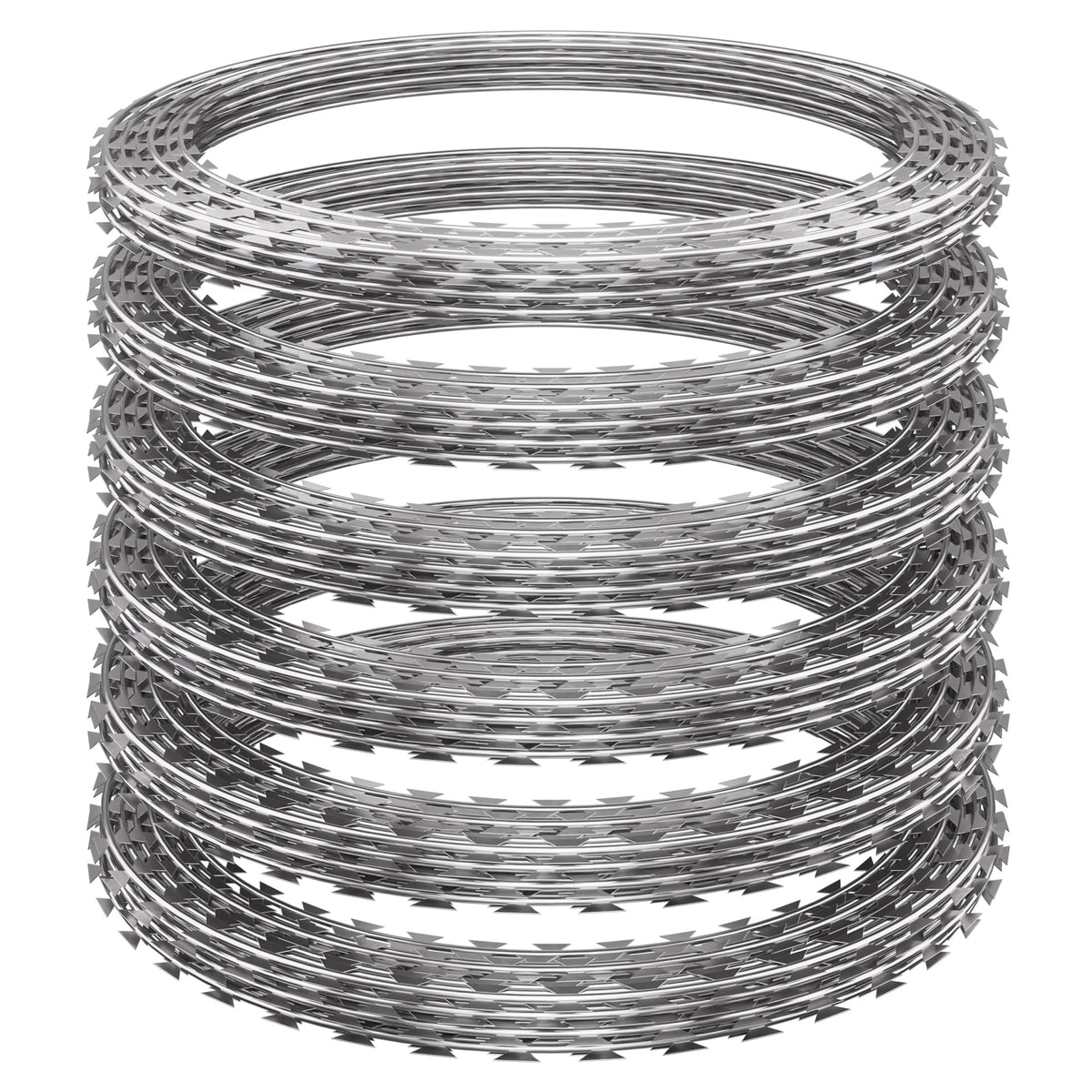 Finerelprot razor wire roll: six durable 18-inch sections for secure perimeter fencing.