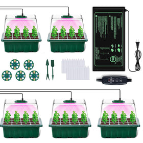 FINEST+ seed starter tray with heat mat and grow light promotes steady germination.