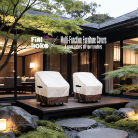 A durable cover designed to protect outdoor seating from the elements.