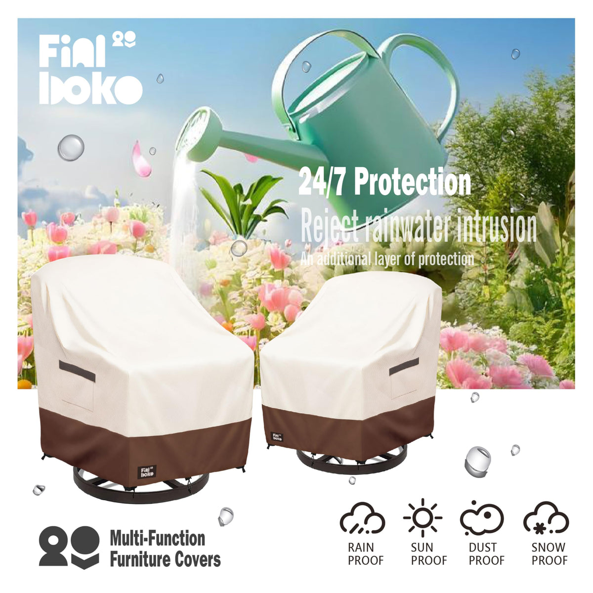 Heavy-duty waterproof protection extends chair life and preserves aesthetics.