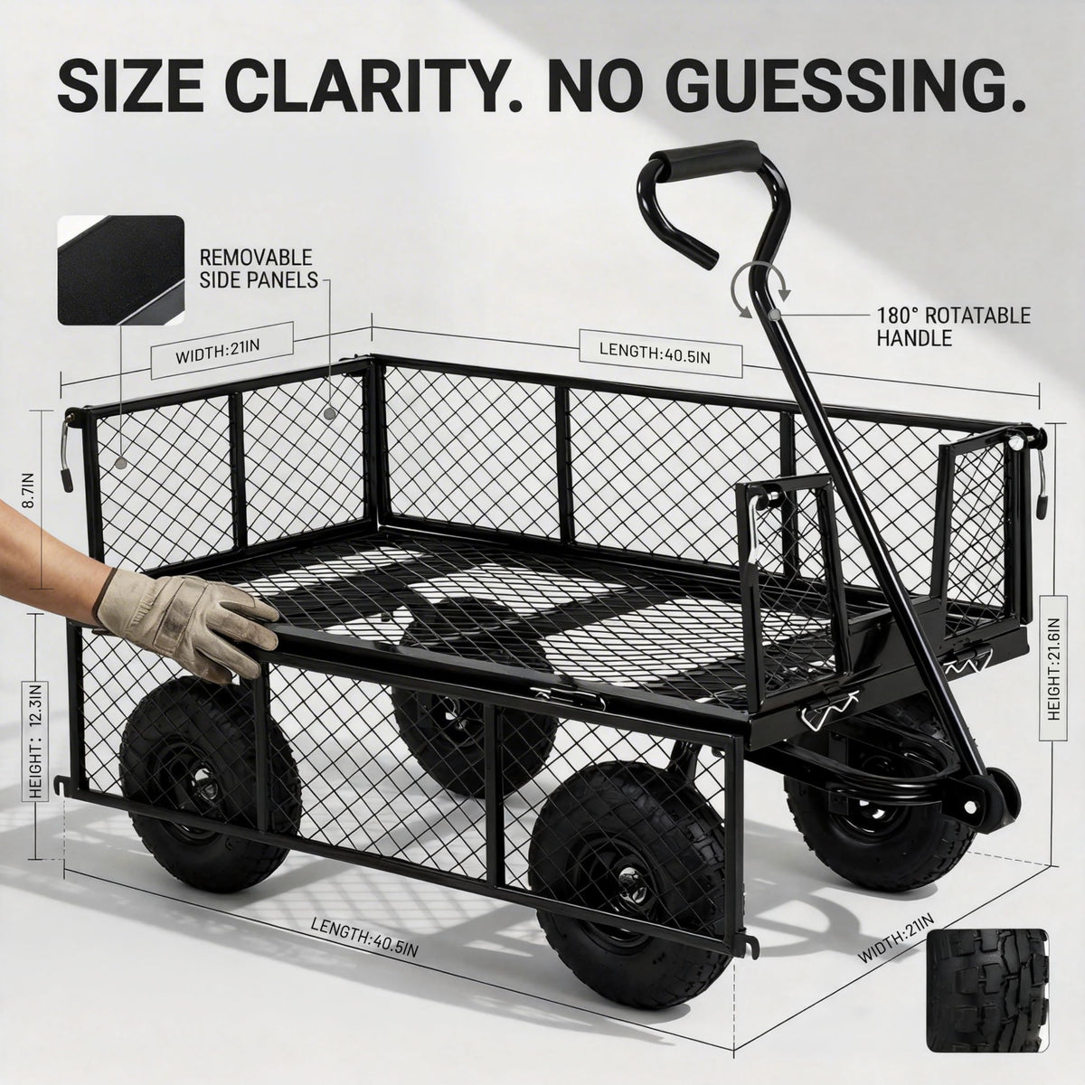Finnhomy 10-inch flat-free wheels ensure smooth rides across terrain.
