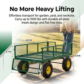 Finnhomy heavy-duty cart removable-sides simplify loading and securing bulky cargo.