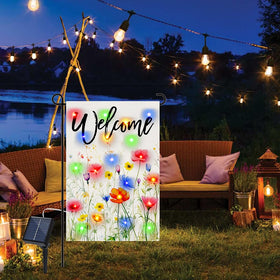 Finphoon Spring LED garden flag durable fabric printing resists weather fade