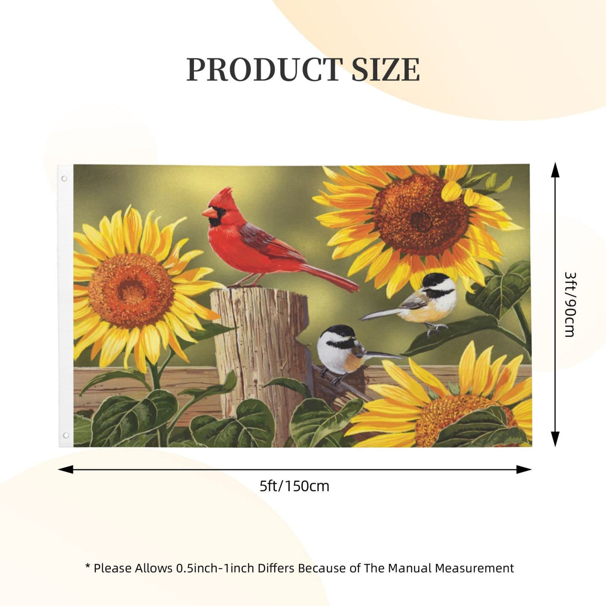 Fiokroo bright sunflowers garden flag adds cheerful color to patios.