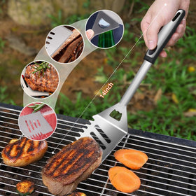 Firbisi BBQ fork securely lifts foods with sturdy grip