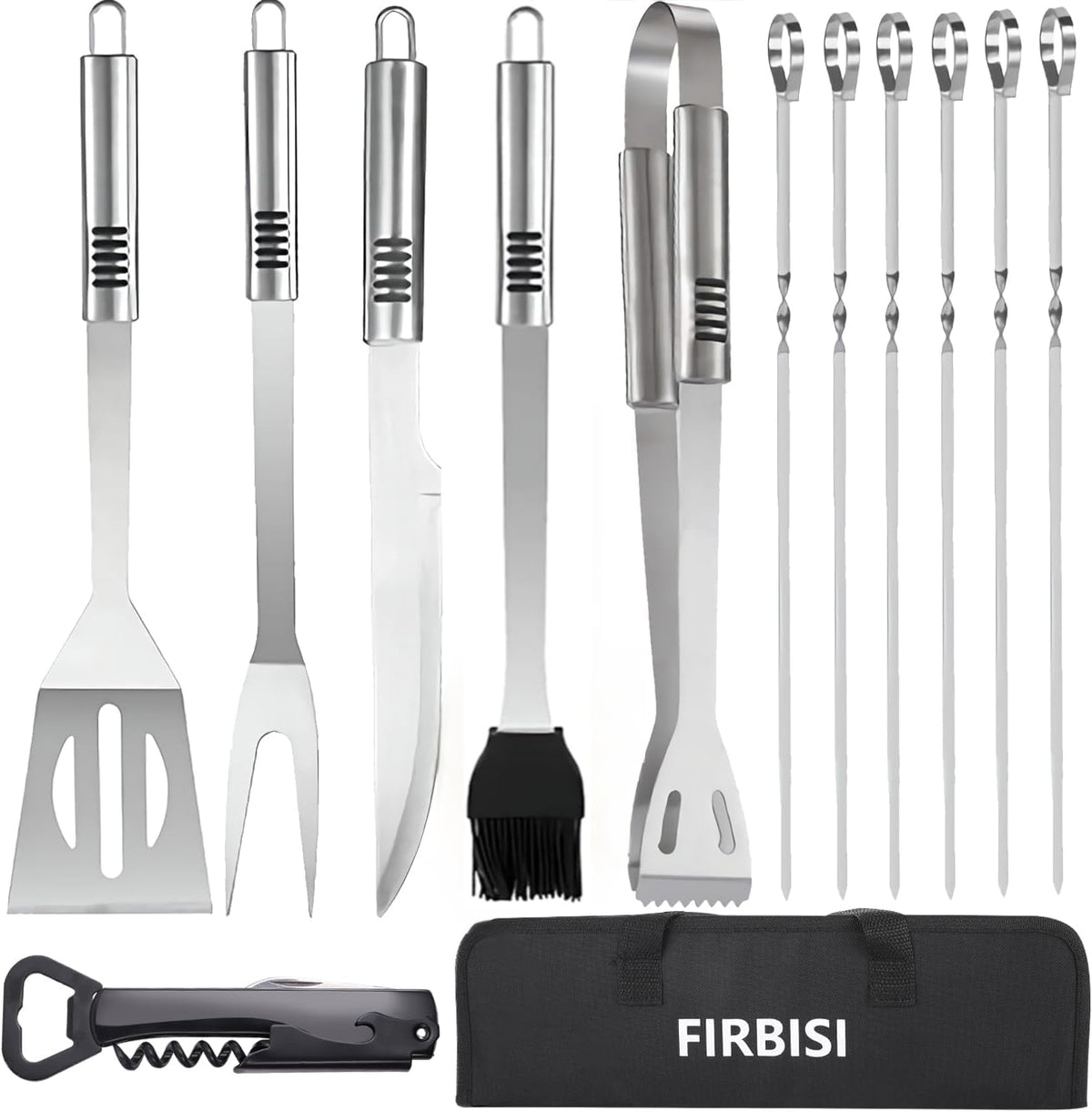 FIRBISI BBQ tong with anti-slip handle for secure grilling.