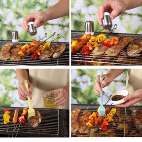 Firbisi seasoning bottles enable measured flavor boosts on the grill