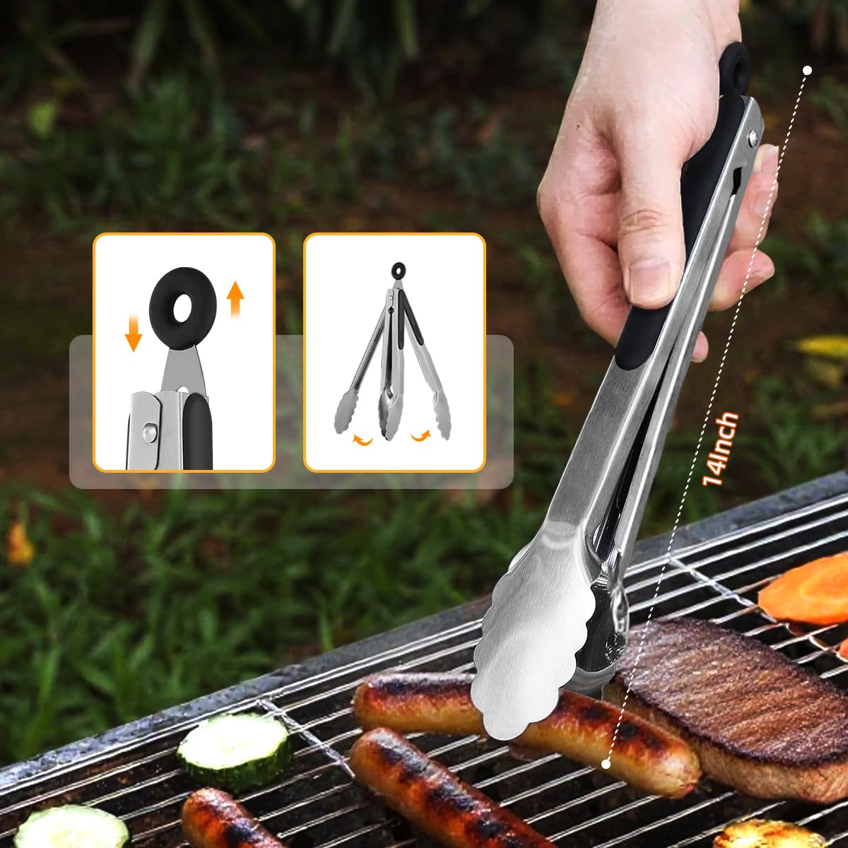 Firbisi BBQ tongs provide reliable grip for safe handling
