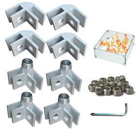 Firdnyohs DIY flame guard kit top brackets; secure wind protection for outdoor fire pits