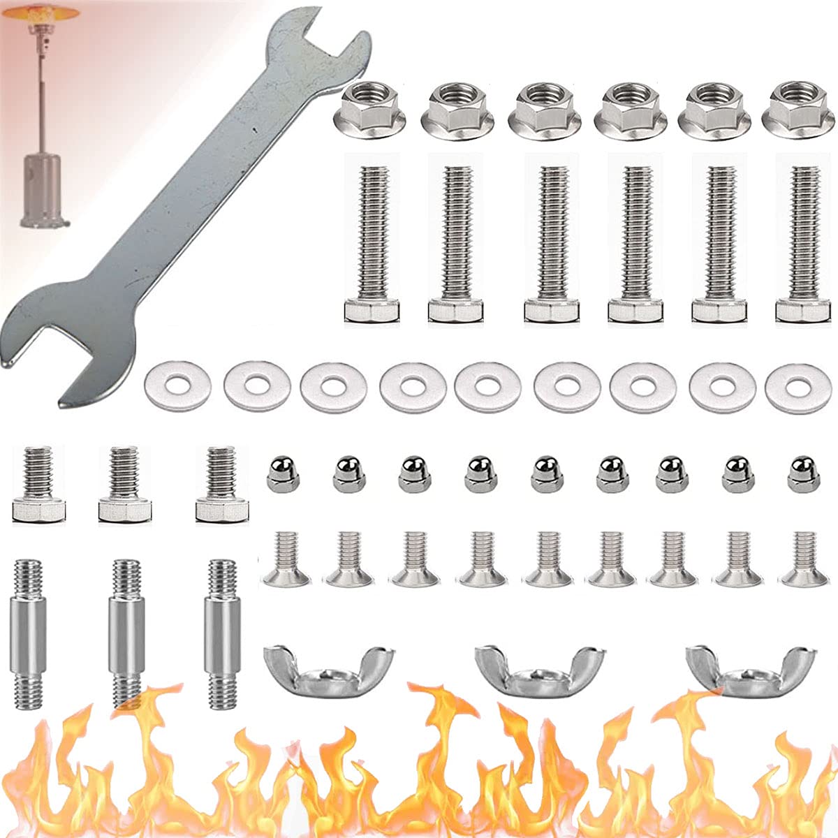 Firdnyohs replacement hardware kit for patio heaters with bolts and nuts