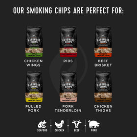 Fire & Flavor cherry chips in a perforated foil pan for controlled smoke.