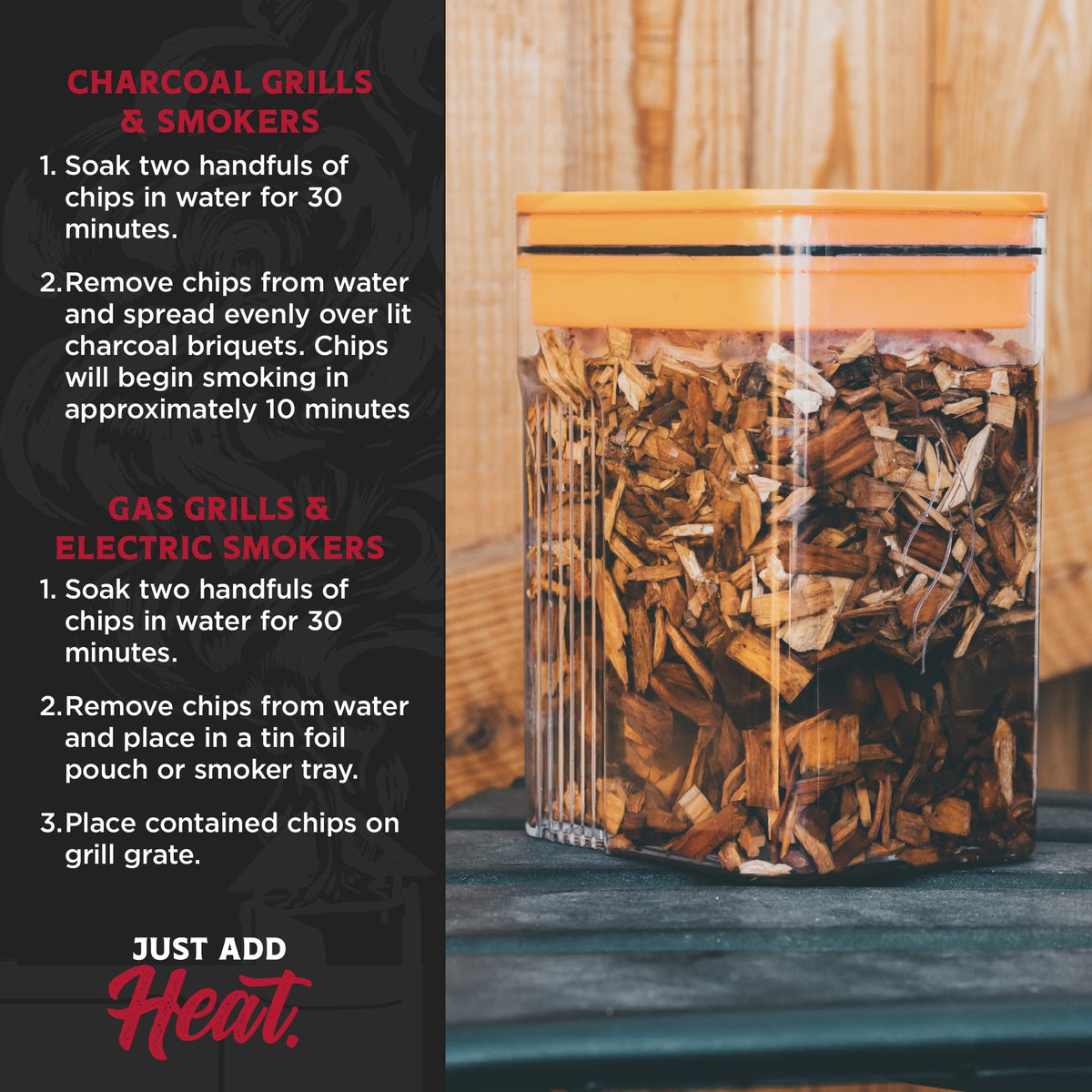 Fire & Flavor cherry chips in a smoker box for even smoke distribution.