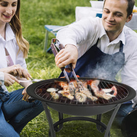 Fire Beauty 2-inch higher design protects grass and surfaces.