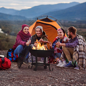 Fire Beauty extra-large bonfire pit accommodates more friends.
