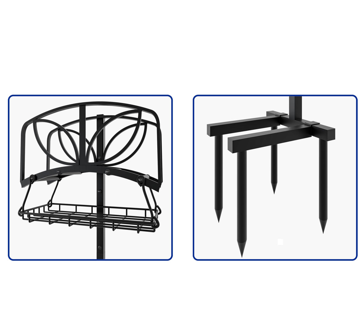 Fire Beauty integrated basket with garden tools in use.