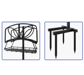 Fire Beauty integrated basket with garden tools in use.