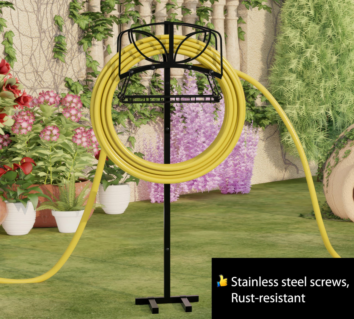 Fire Beauty leaf-design aesthetic emphasizes decorative yet functional garden accessory.