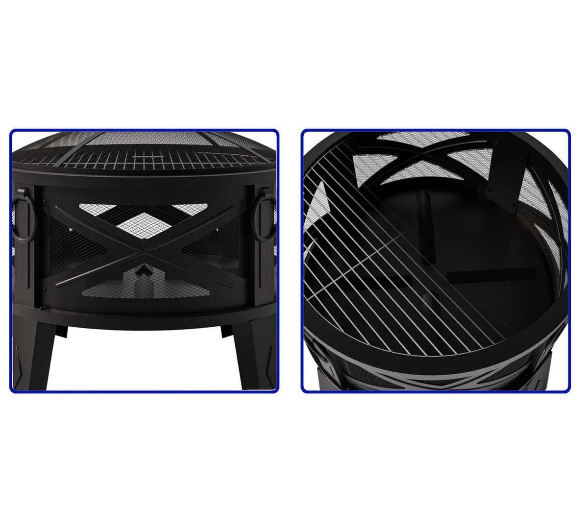 Fire Beauty spark screen blocks embers for safer outdoor use.