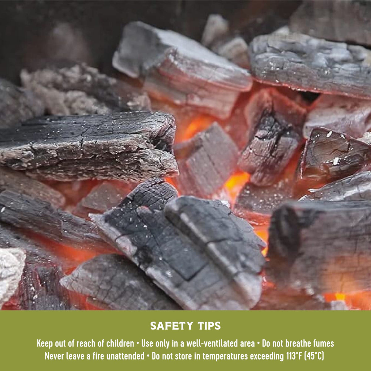 Fire & Flavor lump charcoal burns cleaner with less ash and fewer sparks.
