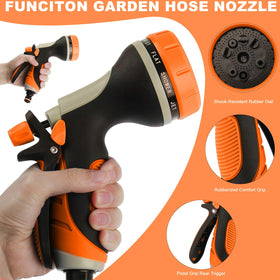 Fire Frog 360° rotation nozzle offers flexible reach for garden beds and cars.